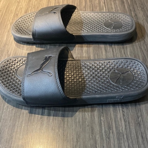 PUMA BLACK SLIDE SANDALS - Picture 3 of 5